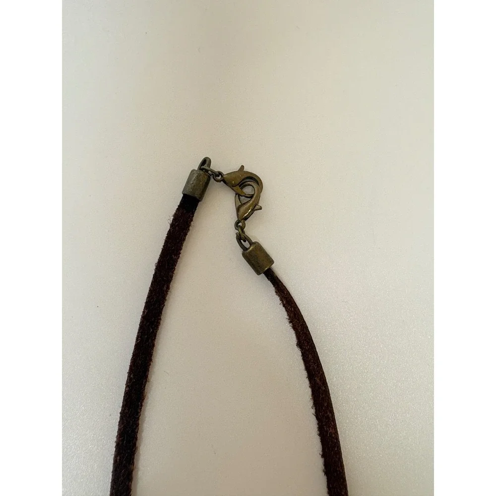 Our Adventure Book Miniature Journal Pendant Necklace Brown Suede Burlap